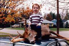 Dave Arnold with Dan's six-point buck, November 1985.