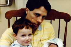 Daniel Arnold with David and Steven Michael, 24 hours old, May 1986.