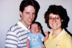 Dan and Peggy with Steven Arnold, May 1986.