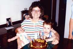 Peggy with Steven and Dave Arnold, June 1986.