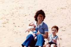 Peggy with Steven and Dave Arnold, Sleeping Bear, July 1986.