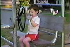 Dave Arnold at playground, Jackson, July 1986.