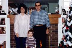 Dave Arnold, with Grandpa Wendell and Mom, Christmas 1986.