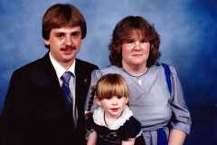 Jeff, Valerie, and Jennifer Palmer, May 1987.