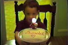 Celebrating Dave's 4th birthday, September 1987.