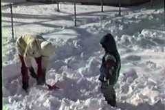 Dave and snowman, December 1987.