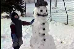 Dave and snowman, December 1987.