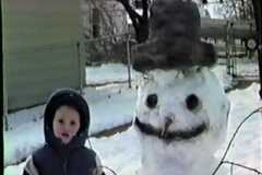 Dave and snowman, December 1987.