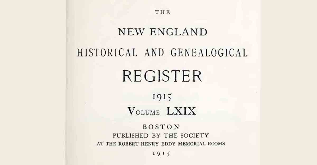 New England Historical and Genealogical Register Vol-69 Book Published