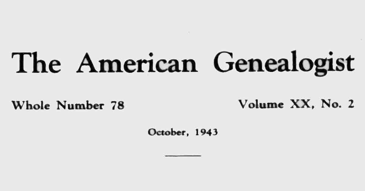 American Genealogist Vol-20 Book Published