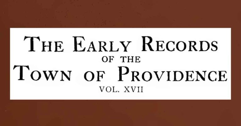 The Early Records of the Town of Providence Vol 17 Book Published